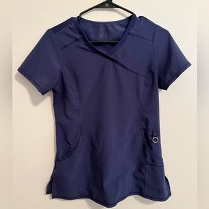 Cherokee Infinity Scrub Top Navy Blue Sz XS